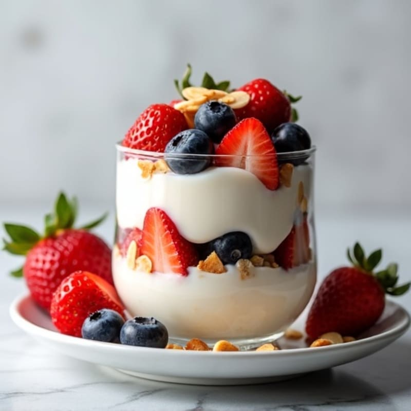 Greek Yogurt Parfait with Berries and Almonds