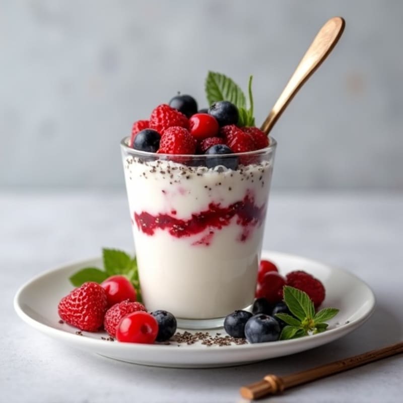 Greek Yogurt Protein Parfait with Mixed Berries