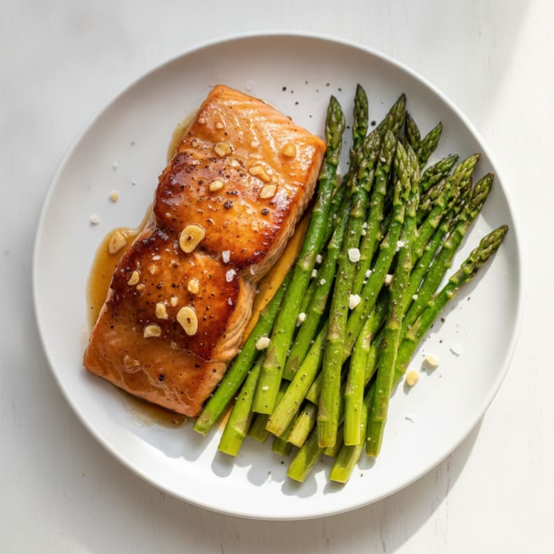 Bourbon-Glazed Salmon with Asparagus