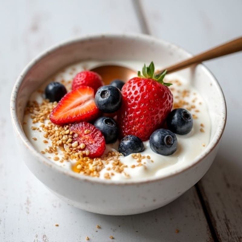 Creamy Greek Yogurt Bowl with Hemp Seeds and Mixed Berries