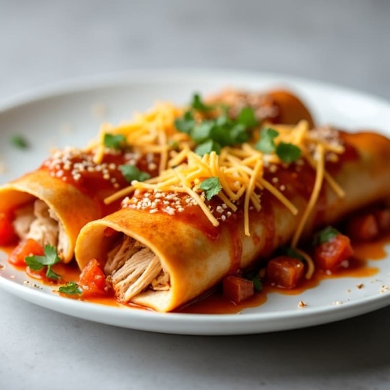 Baked Chicken Enchiladas with Smoky Chili Sauce