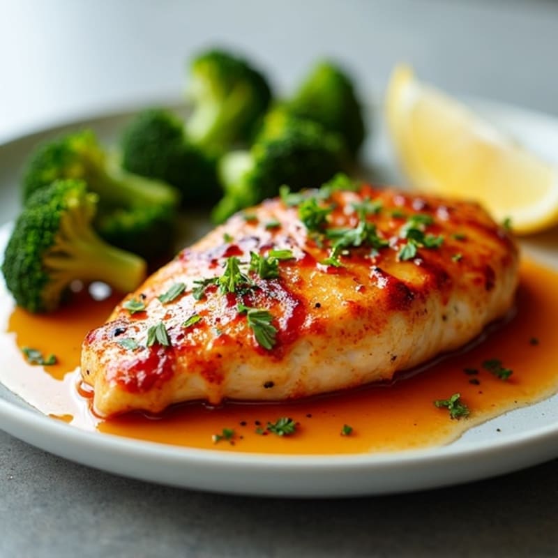 Sweet and Spicy Glazed Chicken with Roasted Broccoli