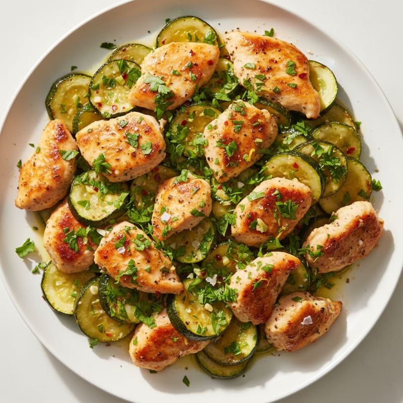 Roasted Zucchini and Chicken with Lemon-Herb Gremolata