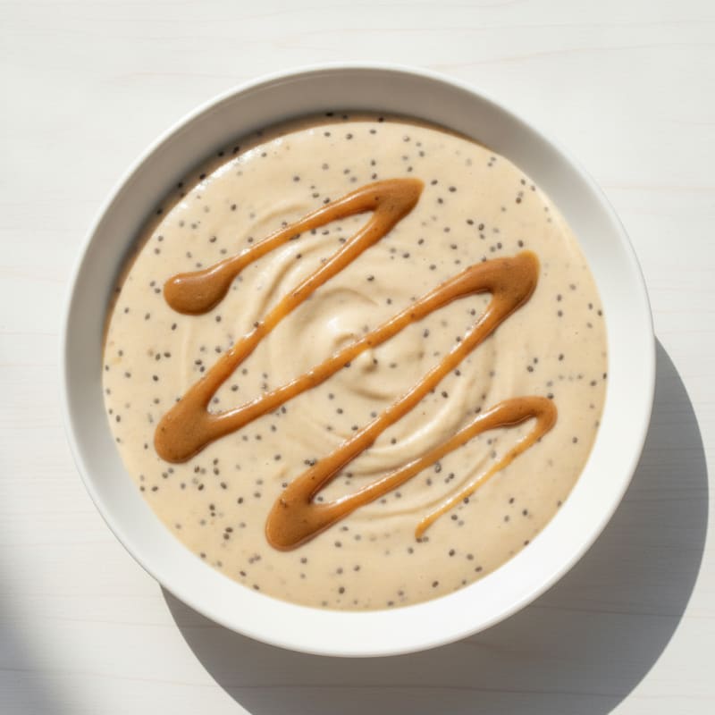 Creamy Vegan Protein Pudding with Almond Butter and Chia Seeds
