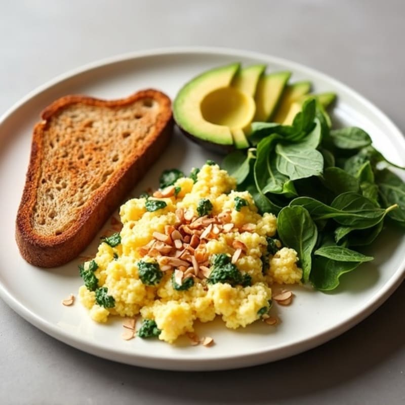 Egg White and Turkey Sausage Scramble with Spinach