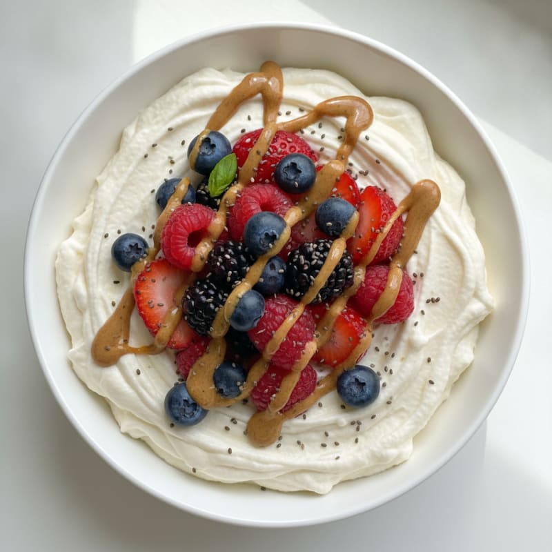 Creamy Greek Yogurt Protein Mousse with Mixed Berries