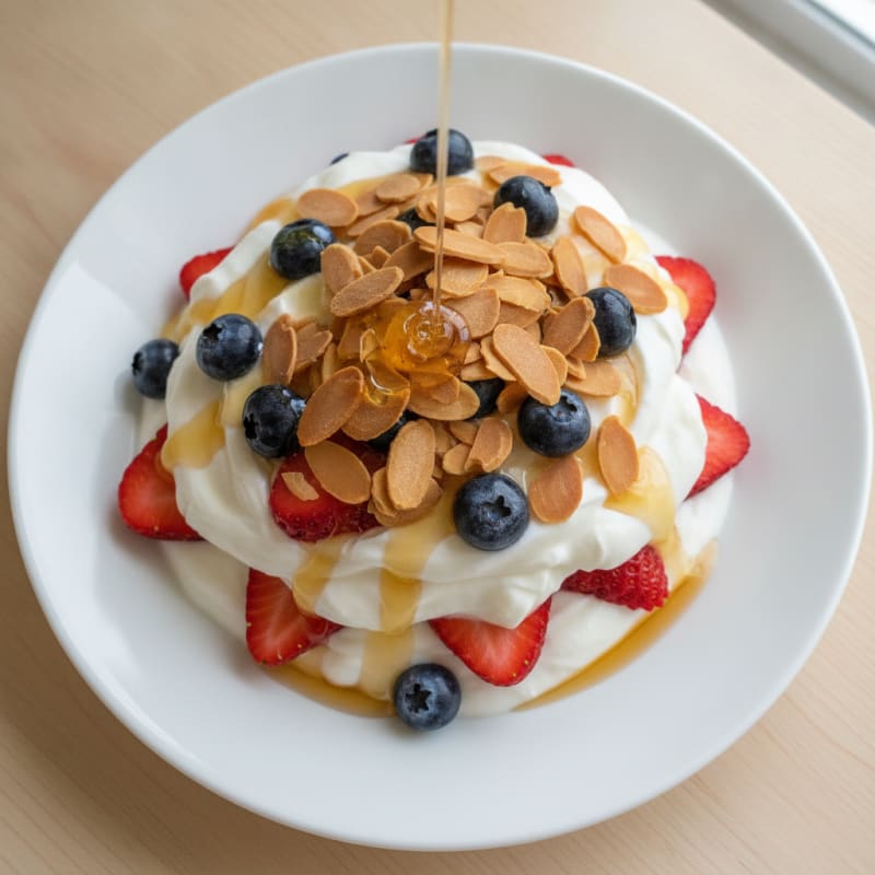 Greek Yogurt Parfait with Fresh Berries and Almonds