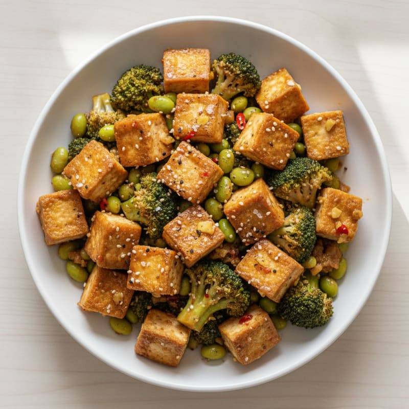 Sesame Tofu and Broccoli Stir-Fry