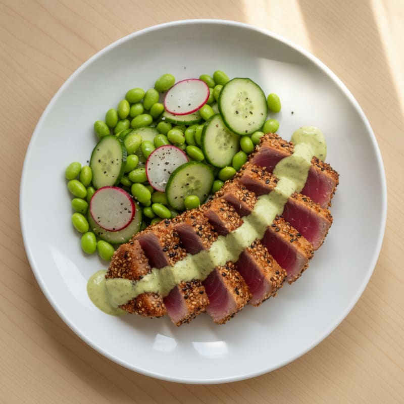 Pan-Seared Ahi Tuna with Wasabi Mayo