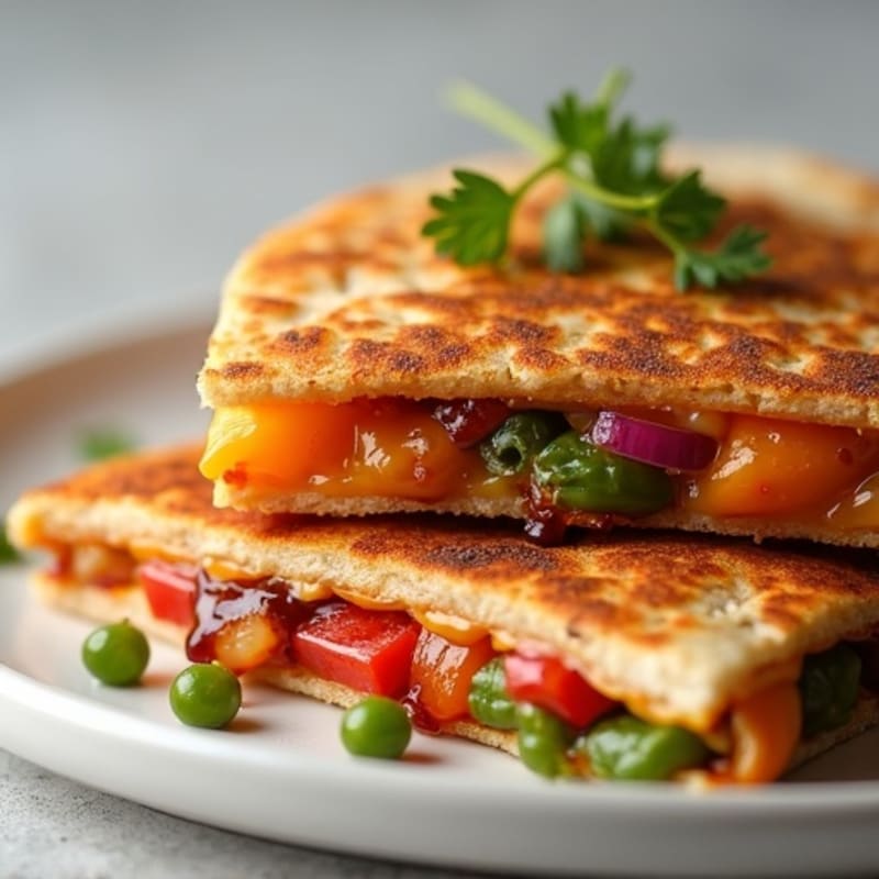 Healthy Crispy BBQ Chicken Quesadilla