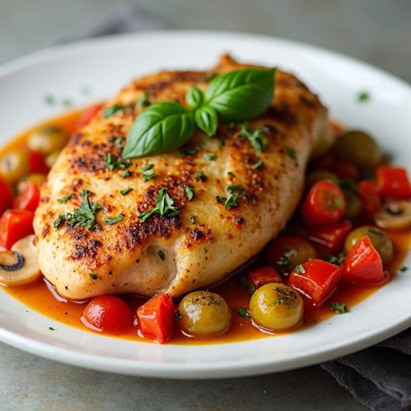 Herb-Roasted Chicken Cacciatore with Garden Vegetables