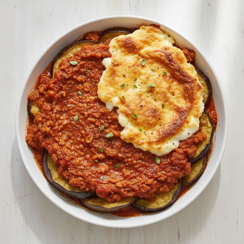 Lamb and Eggplant Moussaka Bake