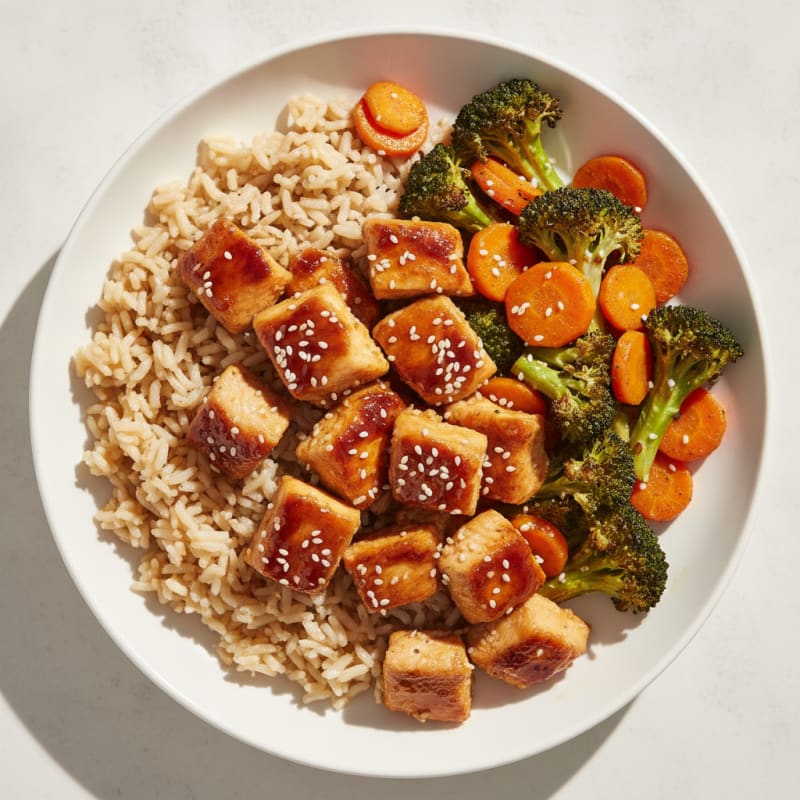 Teriyaki Chicken and Roasted Vegetable Bowl
