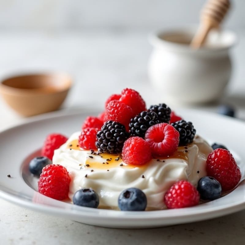 Silky Greek Yogurt Protein Mousse with Mixed Berries