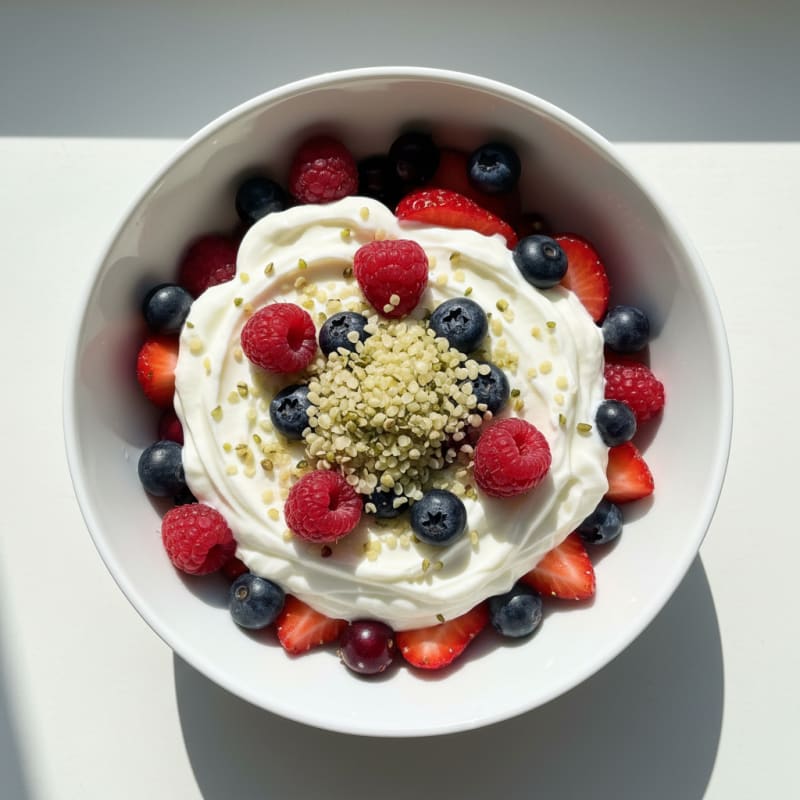 Greek Yogurt Protein Parfait with Mixed Berries