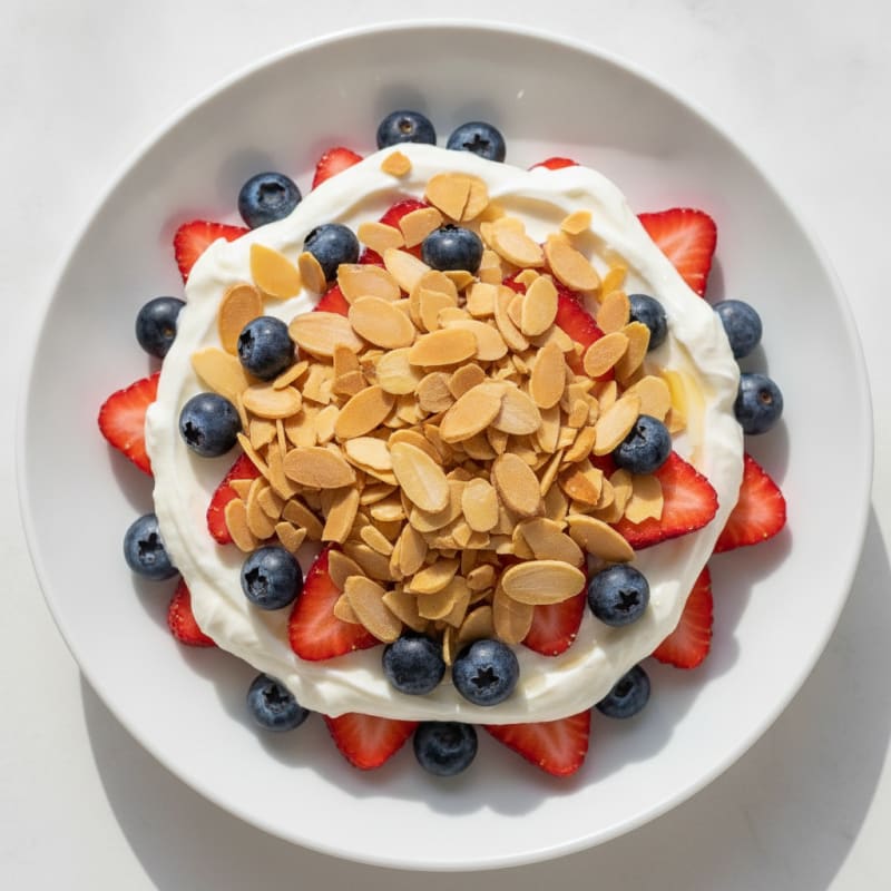 Greek Yogurt Protein Parfait with Berries and Almonds