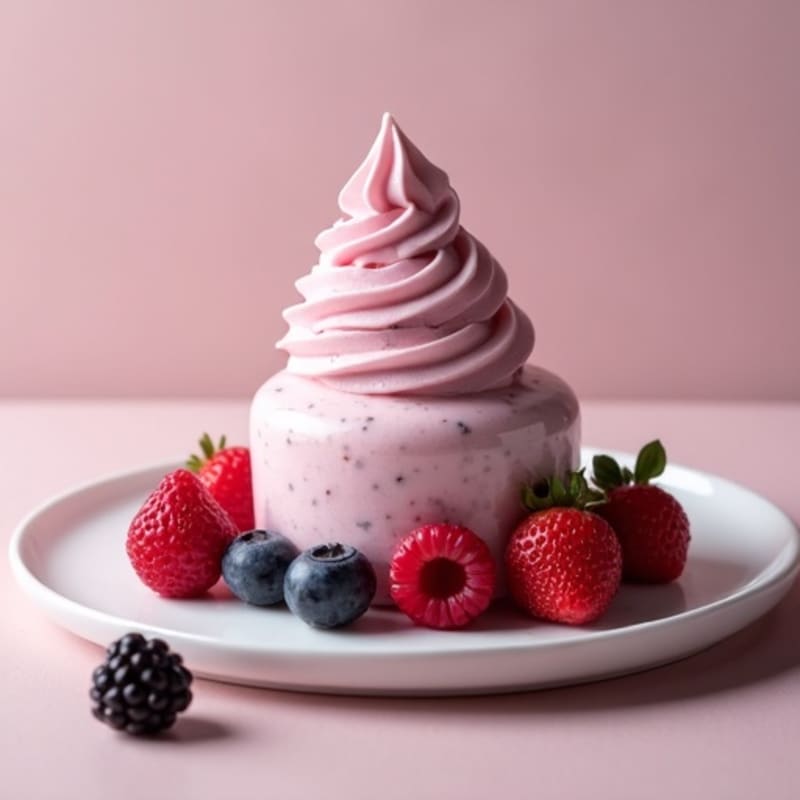 Greek Yogurt Protein Mousse with Mixed Berries