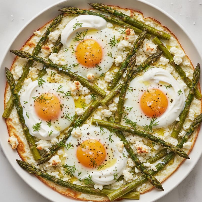 Baked Eggs with Roasted Asparagus