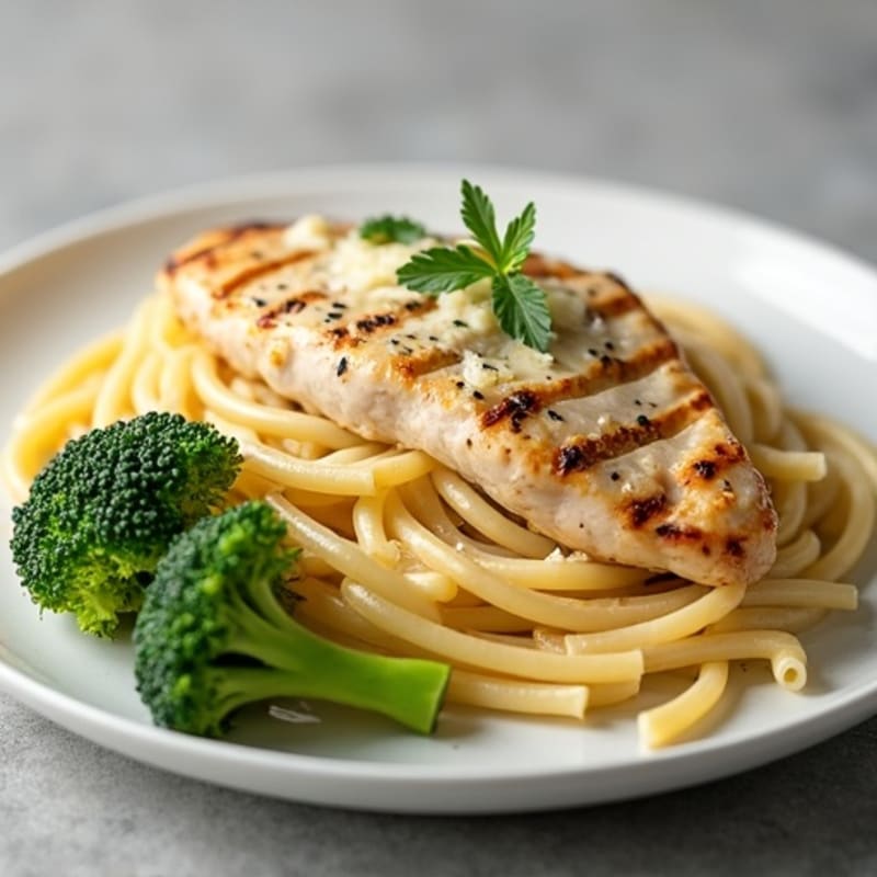 Healthy Chicken Alfredo Pasta