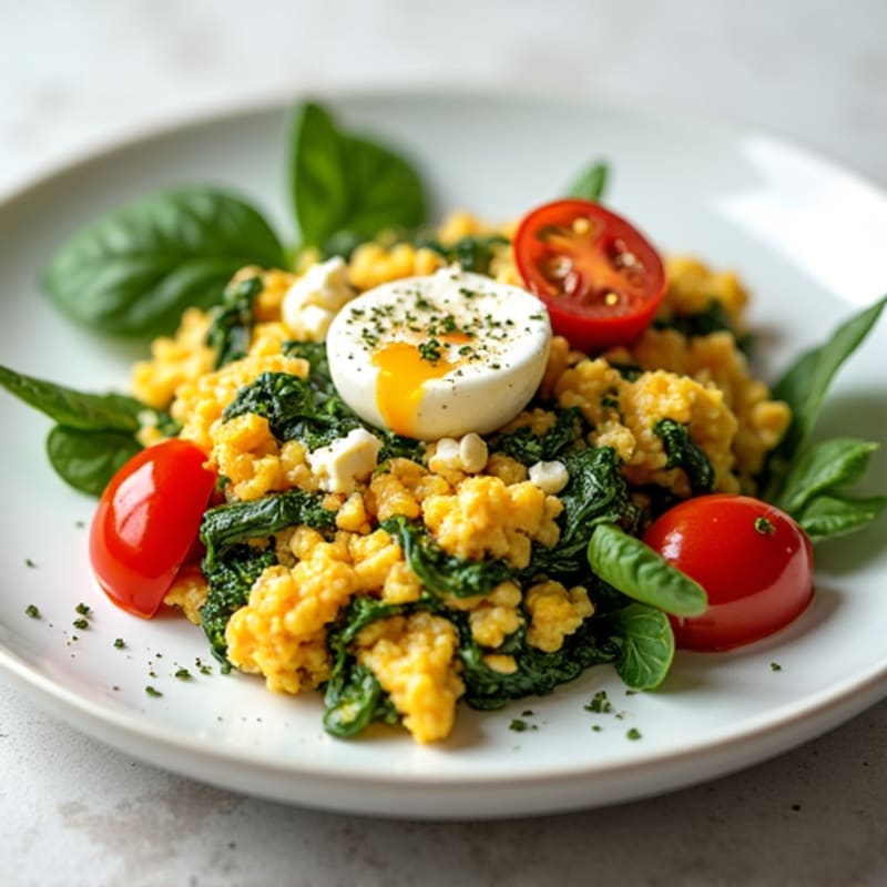 Protein-Packed Spinach and Feta Egg White Scramble