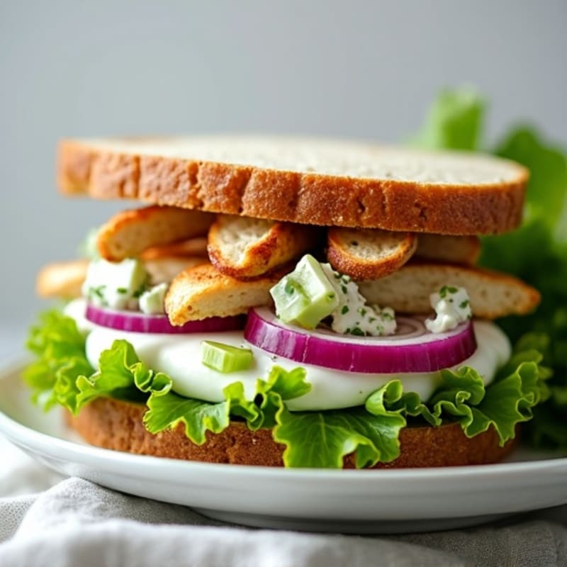 Herb-Roasted Chicken and Greek Yogurt Salad Sandwich