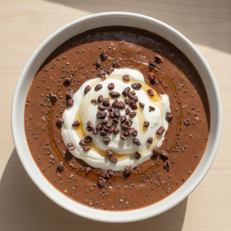 Silky Chocolate Protein Pudding with Greek Yogurt