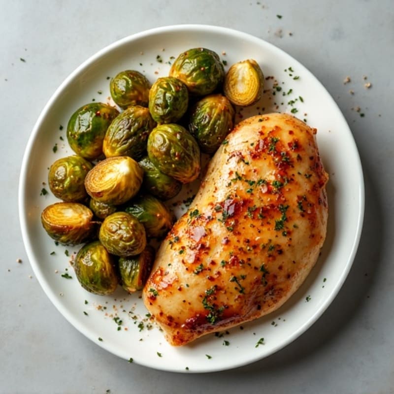 Sheet Pan Roasted Chicken and Crispy Brussels Sprouts