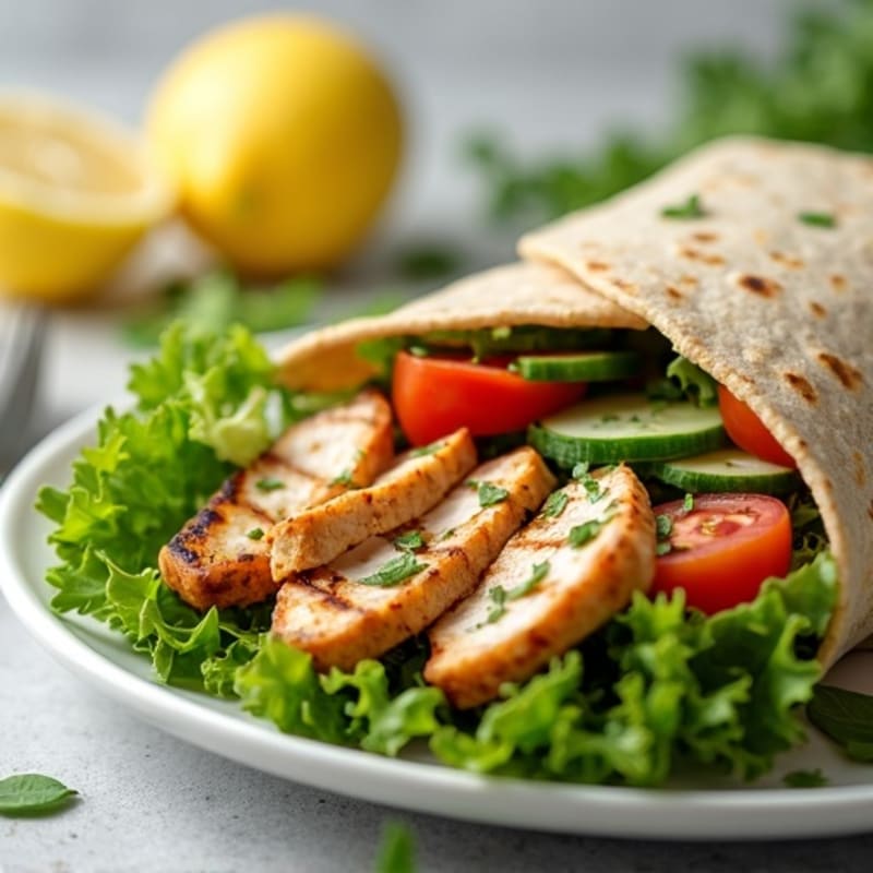 Lemon-Herb Grilled Chicken Wrap with Fresh Greens