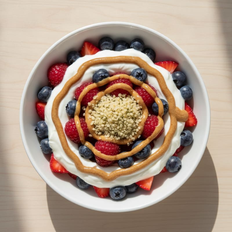 Creamy Greek Yogurt Parfait with Mixed Berries and Almond Butter