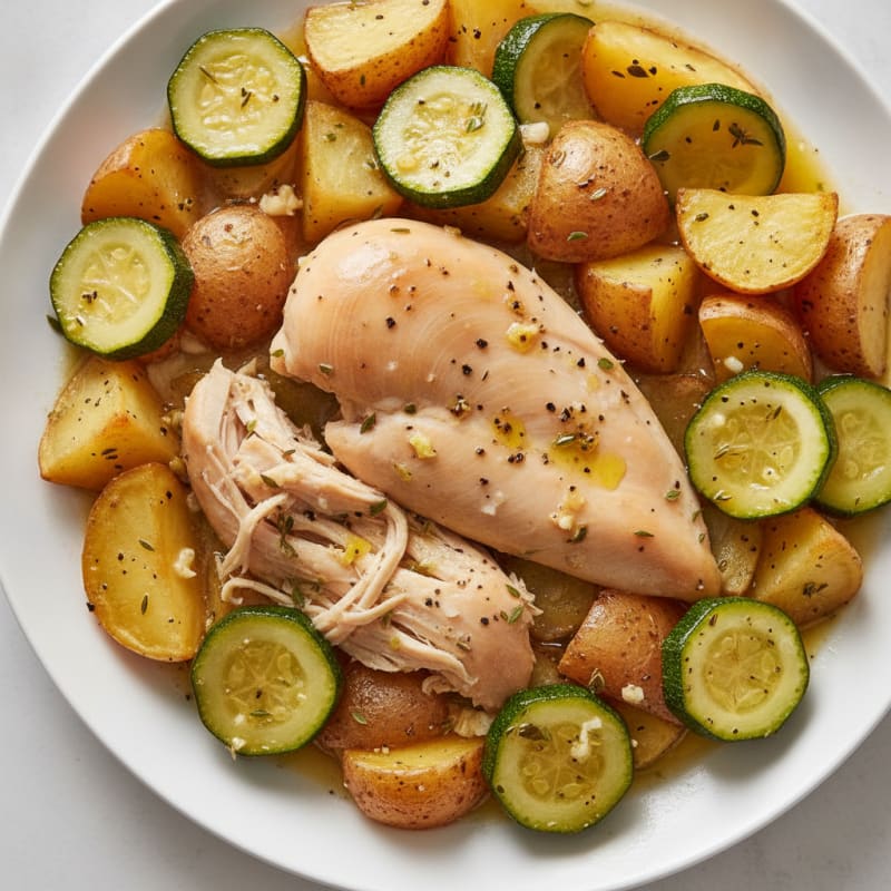 Slow-Cooker Herb Chicken, Potatoes and Zucchini