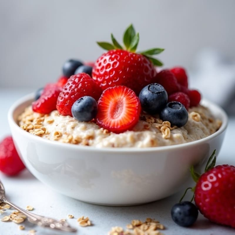 Creamy Overnight Oats with Mixed Berries