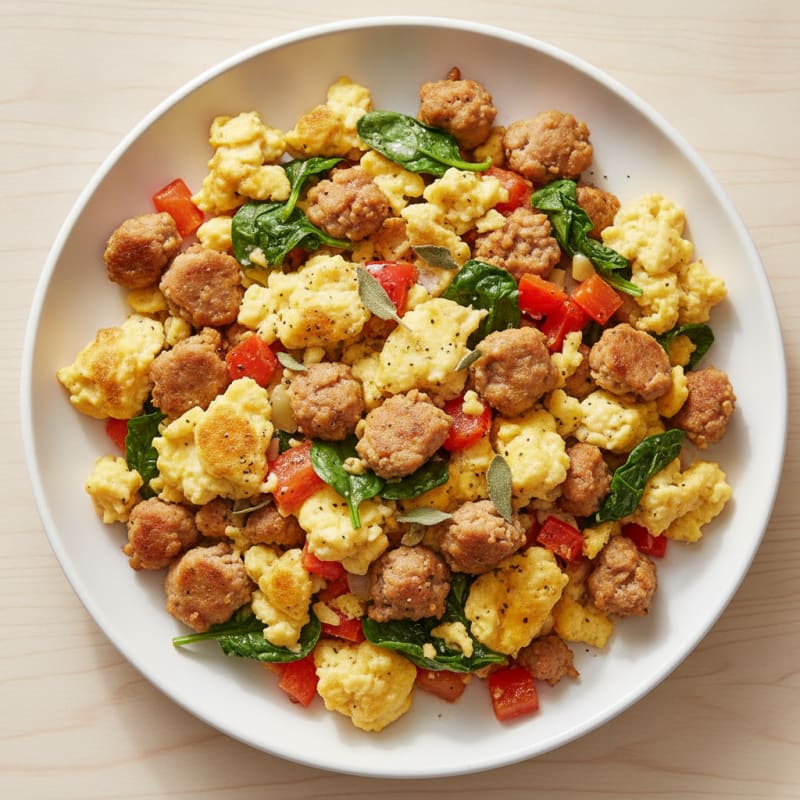 Breakfast Sausage and Egg Scramble