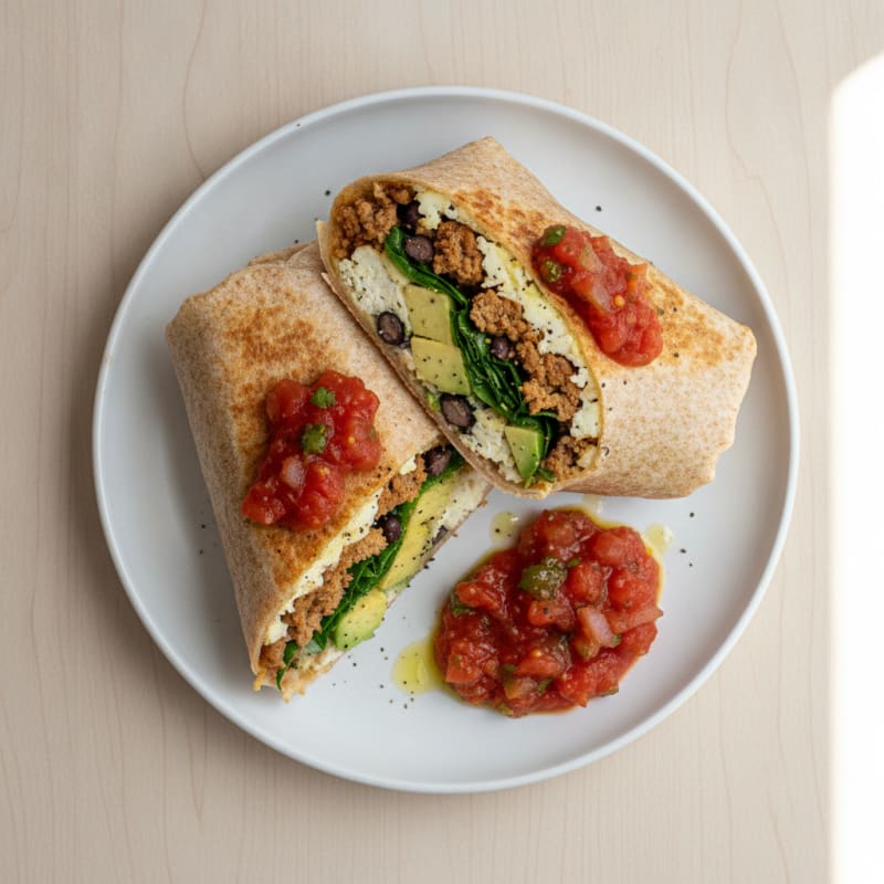 Loaded Breakfast Burrito with Salsa