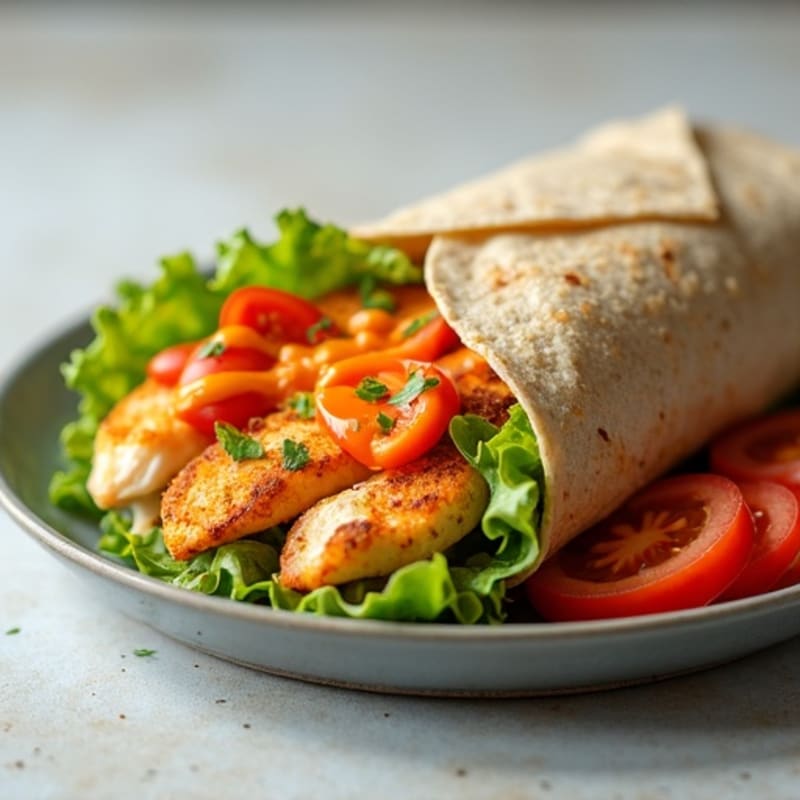 Healthy Buffalo Ranch Chicken Wrap