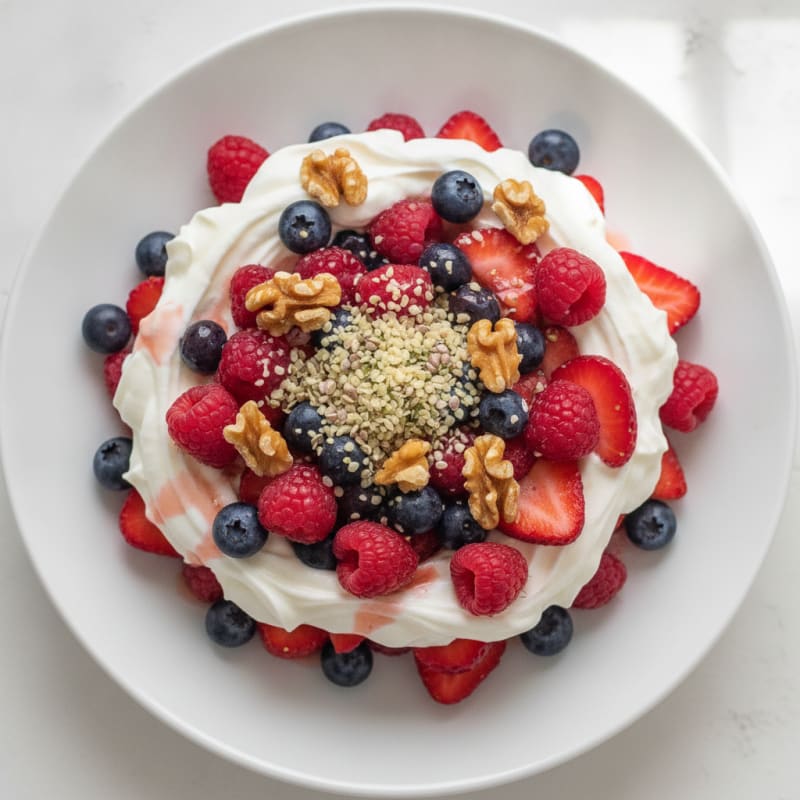 Greek Yogurt Protein Parfait with Mixed Berries