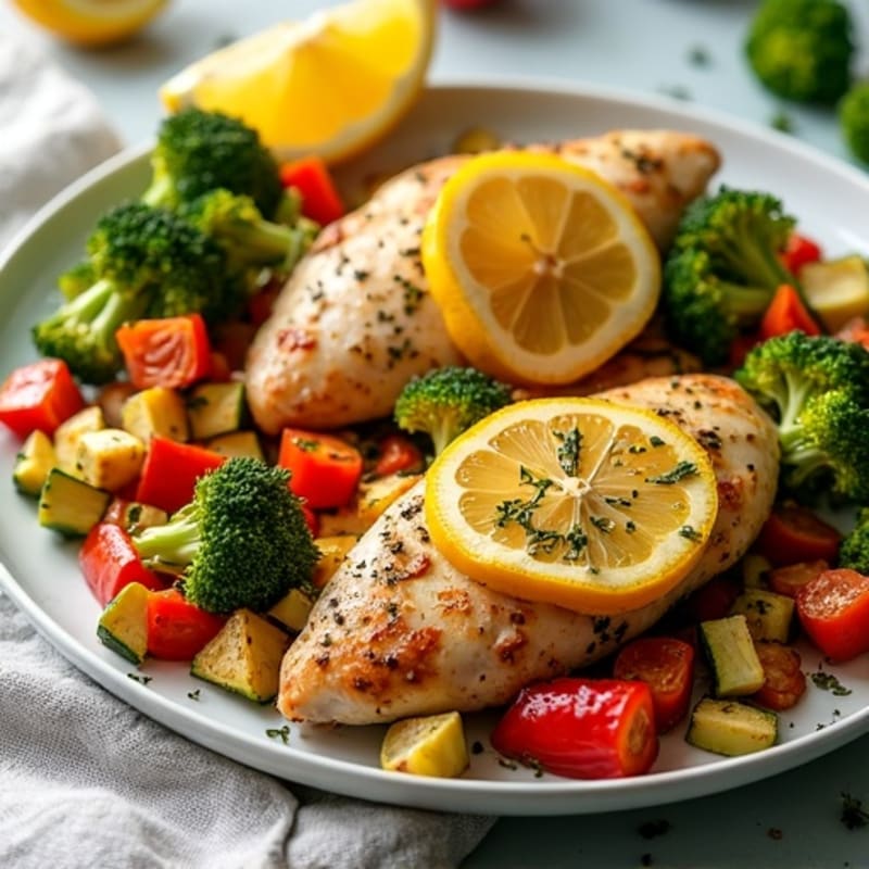 Sheet Pan Lemon-Herb Roasted Chicken and Crispy Vegetables