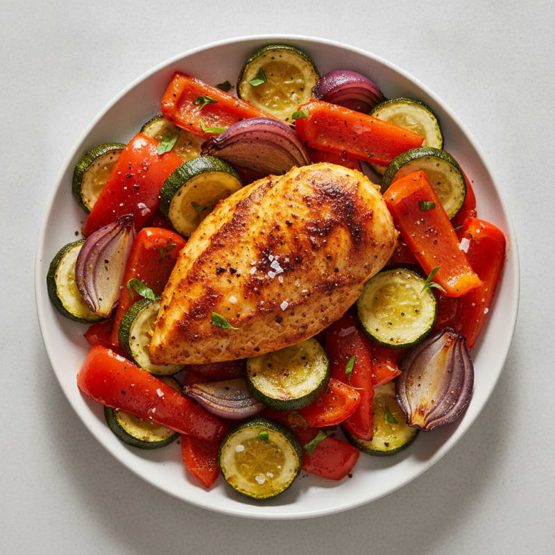 Spicy Harissa Chicken with Roasted Vegetables