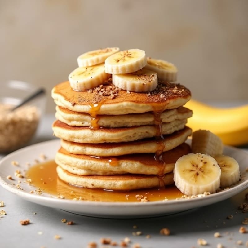 Protein-Packed Fluffy Banana Pancakes with Warm Spiced Bananas