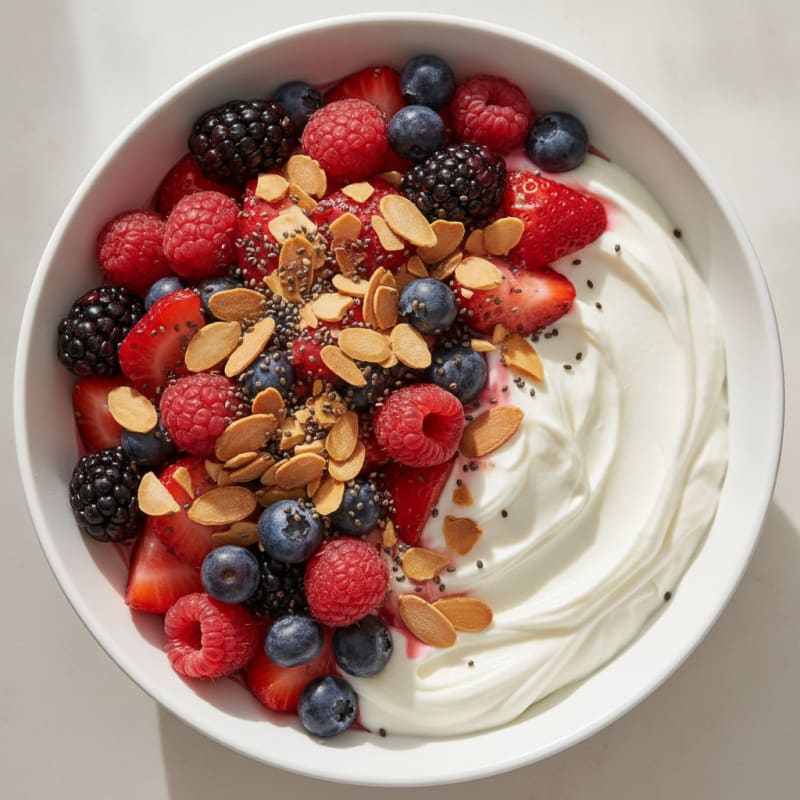 Creamy Greek Yogurt Protein Bowl with Mixed Berries