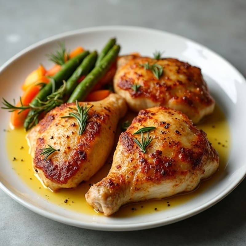 Crispy Herb-Roasted Chicken Thighs with Garlic