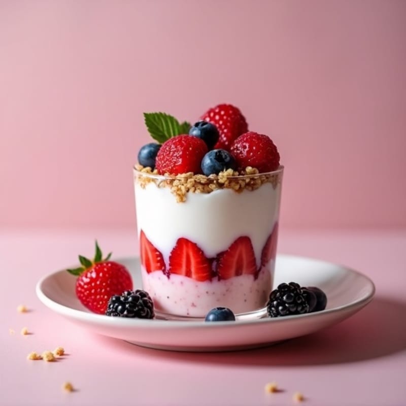 Greek Yogurt Protein Parfait with Mixed Berries