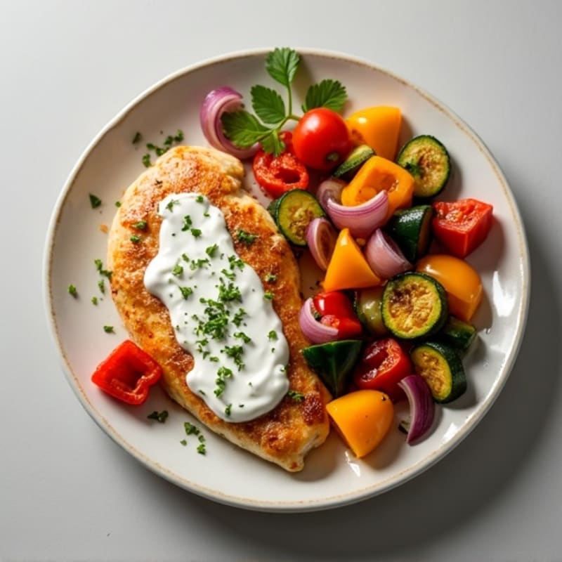 Creamy Spiced Chicken with Roasted Vegetables
