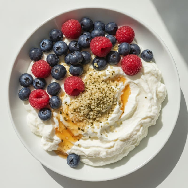 Creamy Greek Yogurt with Mixed Berries and Protein Crunch