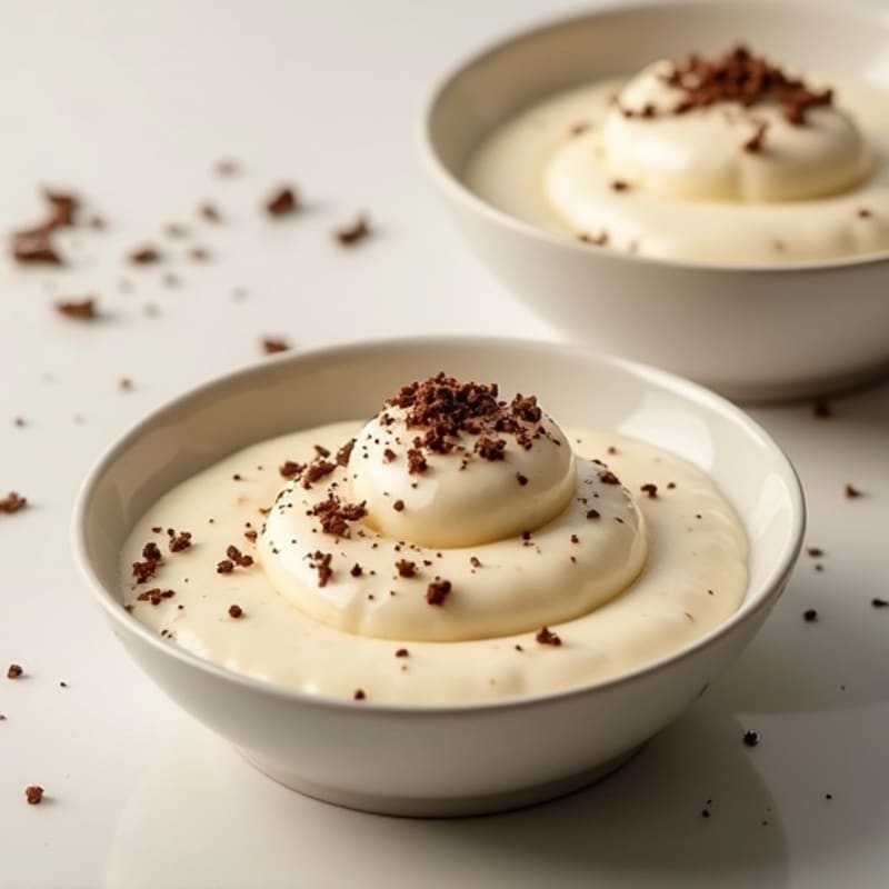 Creamy Vanilla Protein Pudding with Chocolate Shavings