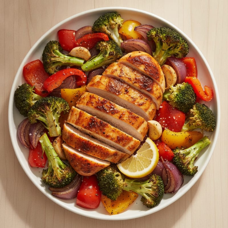 Spicy Harissa Chicken with Roasted Vegetables