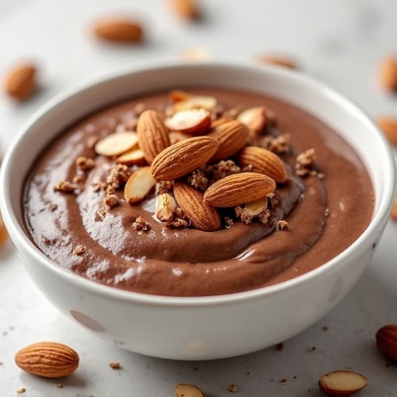 Silky Chocolate Protein Pudding with Toasted Almonds