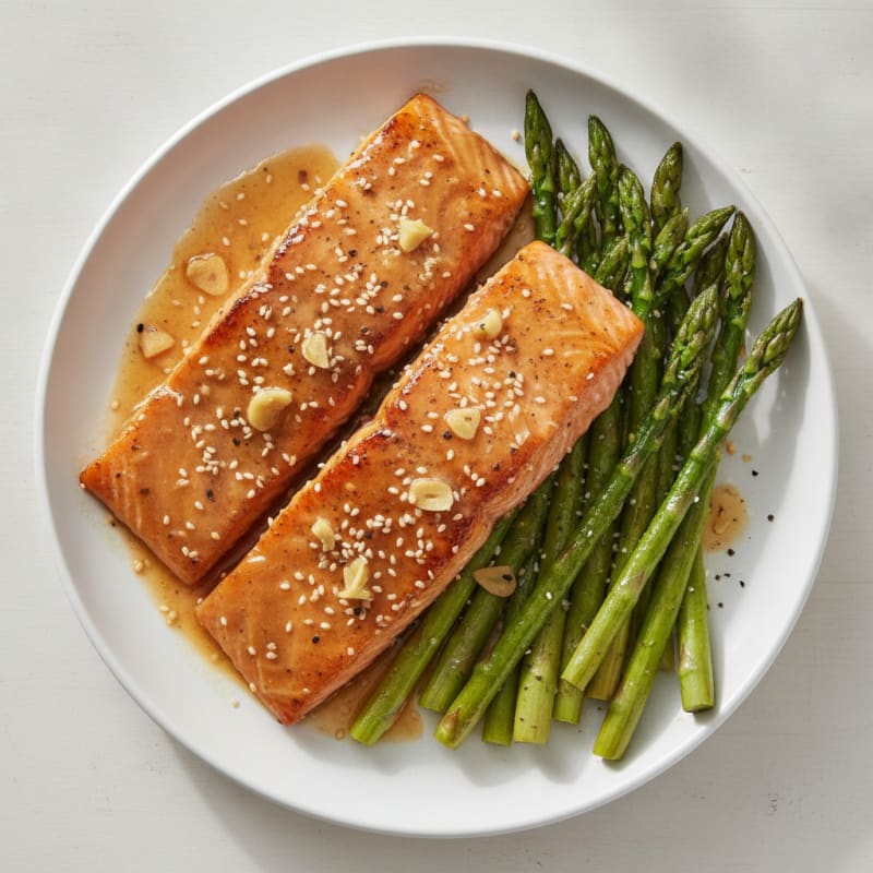 Teriyaki-Glazed Salmon with Roasted Asparagus