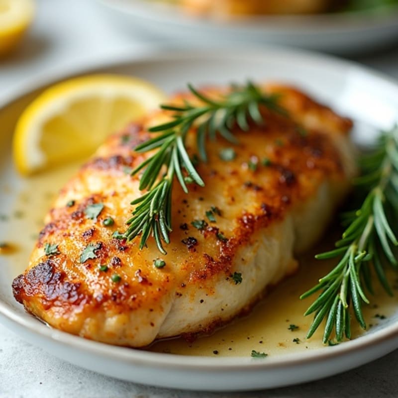 Herb-Crusted Lemon Garlic Pan Seared Chicken