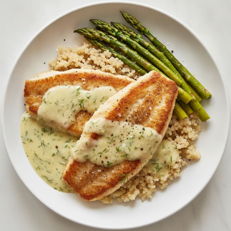 Pan-Seared Tilapia with Lemon-Dill Sauce