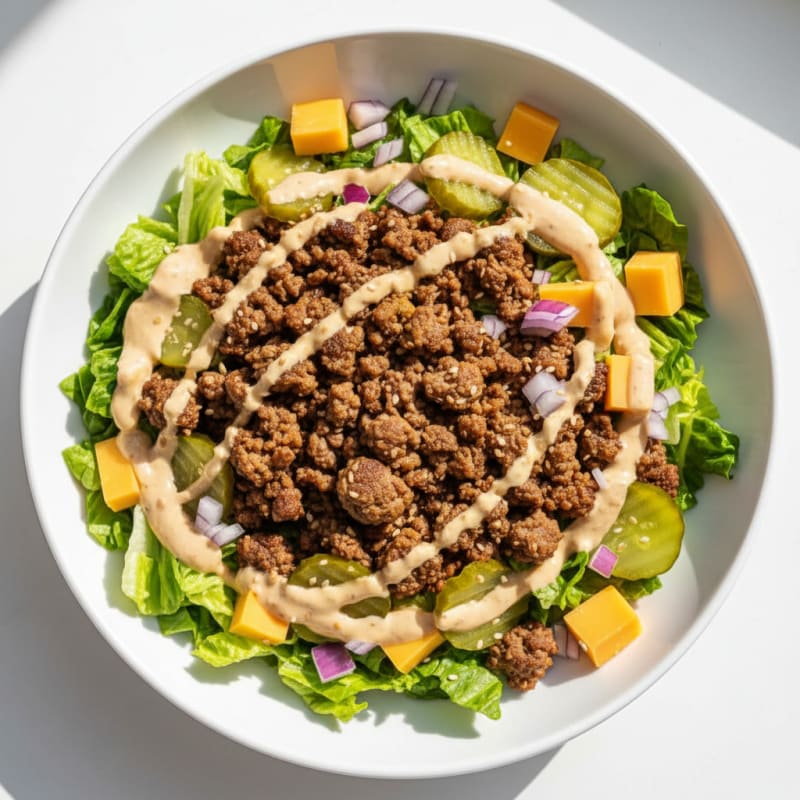 Crispy Ground Beef Big Mac Bowl